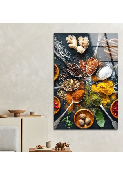 Kaşık Baharat Temperli Cam Duvar Tablosu fiyatları