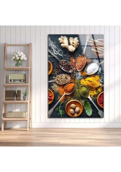 Kaşık Baharat Temperli Cam Duvar Tablosu fırsatları