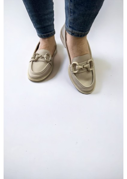 Lk Krem Renk Taban Günlük Babet Ayakkabı