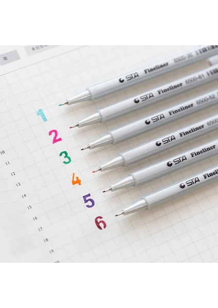 06 Koyu Mor Tarzı Sta Glitter Renkli Mikron Pigma Jel Mürekkep Kalem Çizim Sanat Malzemeleri Kırtasiye (Yurt Dışından) fiyatları