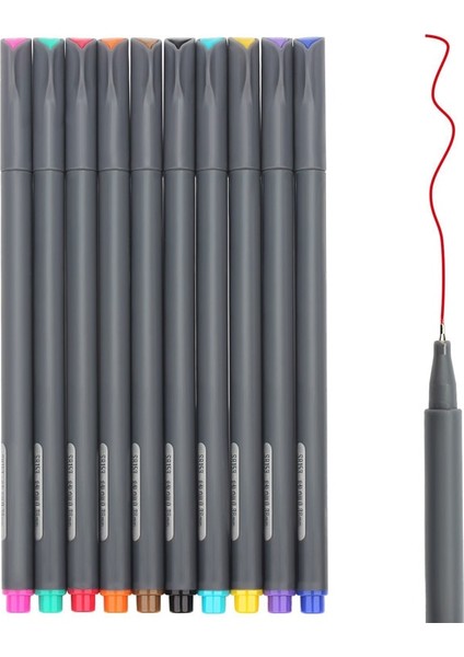 10 Renk Mermi Günlük Malzemeleri Fineliner Set Liner Kalemler Eskiz Marker Kalem Cetvel Kalemi Dessin Tiralineas Tekenen (Yurt Dışından) modelleri