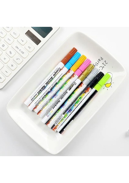 18 Renk Stili Renkler Akrilik Boya Marker Kalem Seti Seramik Kaya Cam Ahşap Kumaş Tuval Boyama Kartı Kalem Dıy Sanat Işaretleyiciler (Yurt Dışından) modelleri