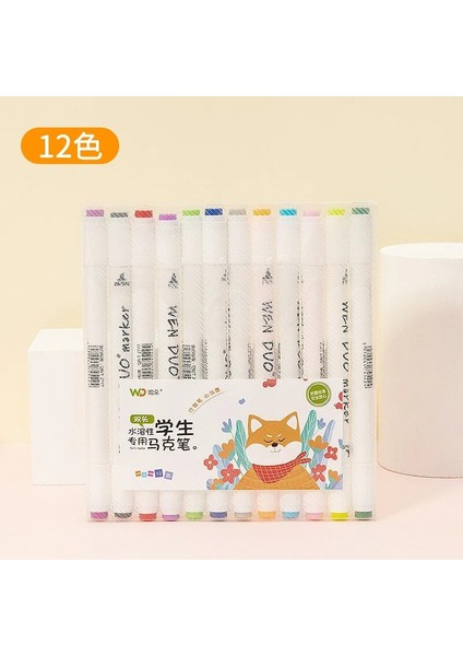 12 Renk Pvc Satış Stili Renkler Çizim Için Sanat Işaretleyiciler Çift Uçlu Fırça Kalem Işaretleyiciler Set Graffiti Kaligrafi Kroki Gömlekleri (Yurt Dışından)