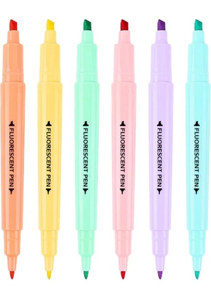 1 Takım Tarzı Et Sevimli Şeker Renk Fosforlu Kalem Kırtasiye Çift Başlı Floresan Işaretleyici Kalem Mark Kalem Ofis Okul Malzemeleri (Yurt Dışından) fırsatları