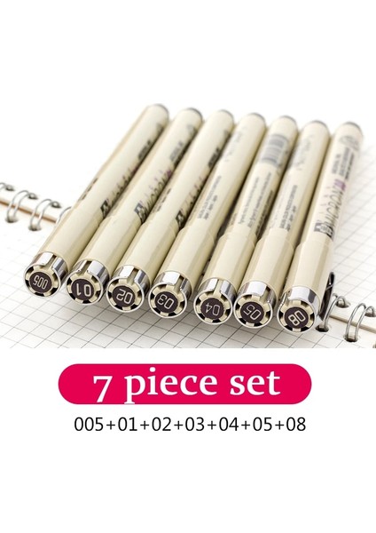 7 Parça Set Stili Sakura Pigma Mikron Kalem Seti Su Geçirmez, Sızdırmaz Pürüzsüz Siyah Mürekkep Çizim Işaretleyicileri Fineliner El Yazısı Yazı Tekenen (Yurt Dışından)