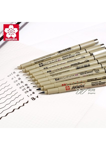7 Parça Set Stili Sakura Pigma Mikron Kalem Seti Su Geçirmez, Sızdırmaz Pürüzsüz Siyah Mürekkep Çizim Işaretleyicileri Fineliner El Yazısı Yazı Tekenen (Yurt Dışından) modelleri