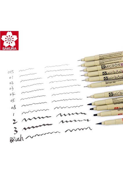 7 Parça Set Stili Sakura Pigma Mikron Kalem Seti Su Geçirmez, Sızdırmaz Pürüzsüz Siyah Mürekkep Çizim Işaretleyicileri Fineliner El Yazısı Yazı Tekenen (Yurt Dışından) indirimleri