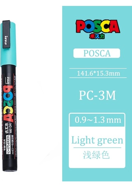 Açık Yeşil Stil Uni Posca Pc-3m Orta Mermi Uçlu Işaretleme Kalemleri Grafiti Su Bazlı Renkli Işaretleme Kalemleri Kalıcı Boya Işaretleme Kalemleri Ofis Kırtasiye (Yurt Dışından)