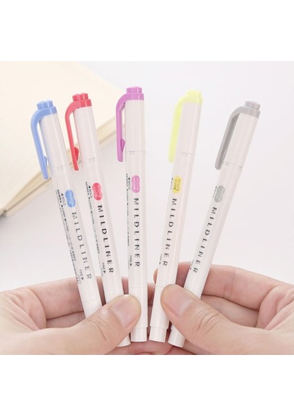 Floresan5 Adet Tarzı Et Japon Zebra Hafif Astar Çift Başlı Fosforlu Kalem Çizim Işaretleme Kalemleri Zebra Mildliner Karalama Kırtasiye (Yurt Dışından) indirimleri