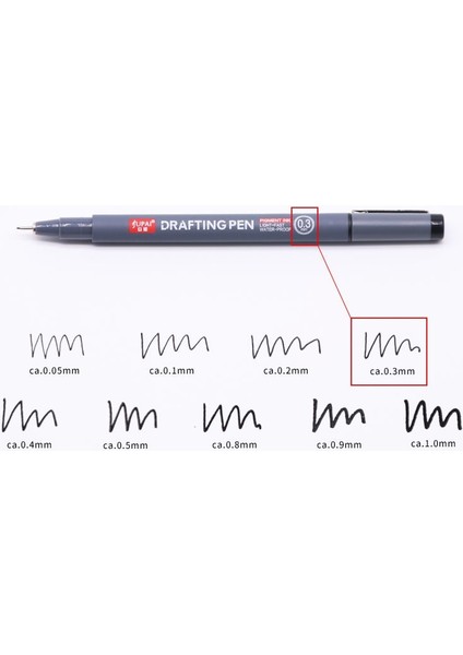 0,3 mm Stili Gment Liner Pigma Micron Ink Marker Kalem Farklı Uçlu Siyah Fineliner Eskiz Kalemleri (Yurt Dışından)