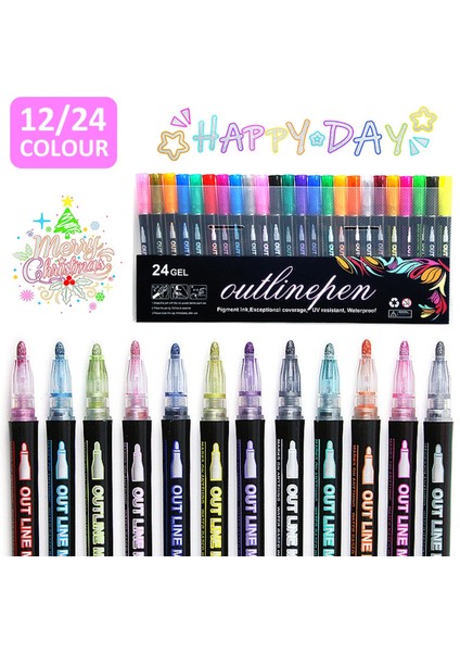 12 Renk Stili Set Metalik Marker Peolors Sihirli Marker Kalem Sanat Boyama ve Yazma Okul Malzemeleri Sanat Kalemleri Sanat Malzemeleri (Yurt Dışından) modelleri