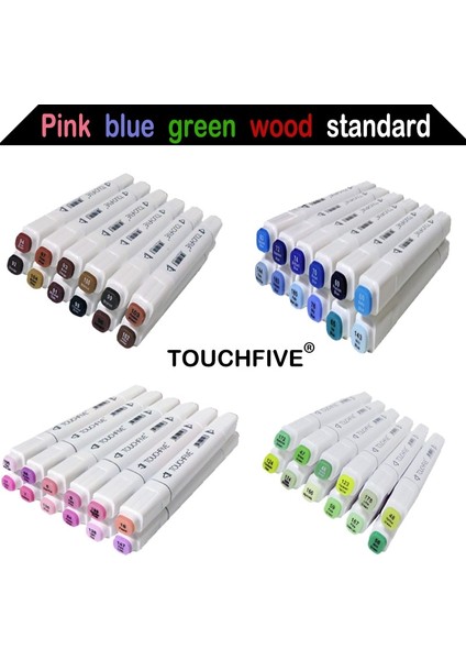 12 Yeşil Stil Sketch Art Marker Ikiz Ucu Manga Animasyon Tasarım Sanat Malzemeleri Boyama Illüstrasyon Renkler Touchfive Art Marker (Yurt Dışından)