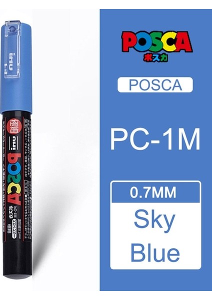Gök Mavisi Tarzı 1 Adet Uni Posca Pc-1m Boya Işaretleyici Poster Renk Işaretleme Kalemi Ekstra Ince Nokta Renkli Sanat Marker Kalem (Yurt Dışından)