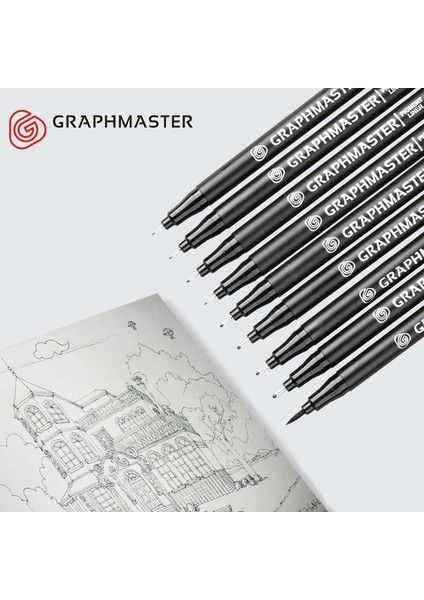 No.0.6 Stili Gment Kalem Kalem Graphmaster Su Direnci Ince Nokta Fırça Mürekkep Sanat Marker Çizim El Yazısı Kroki A6204 (Yurt Dışından)
