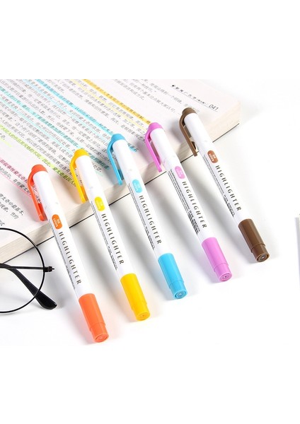 Kızıl Tarzı Et Renkli Kırtasiye Çift Başlı Fosforlu Kalem Marker Kalem Çocuk Cetvel Kalemi Kırtasiye Malzemeleri (Yurt Dışından) indirimleri