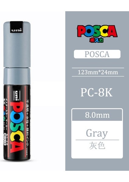 Gri Tarzı Uni Posca Boya Marker Marker Kalem-Kalın Uç-8mm Pc-8k 15 Renk, Çizim, Boyama ve Grafiti Için Uygun (Yurt Dışından)
