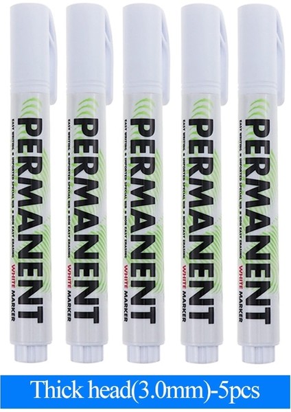 5 Adet 3.0mm Tarzı Leto Beyaz Işaretleme Kalemi Su Geçirmez Grafiti Kalem Boya Yağı Araba Lastiği Kalıcı Işaretleme Kalemi Su Geçirmez Boya Işaretleyici (Yurt Dışından)