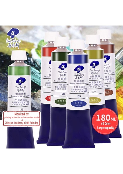 123-NAPELS Sarı Stili Paul Rubens Yağlı Boya 180ML Tüp 60 Renk Zengin Pigmentli Resim Sanat Malzemeleri Profesyoneller Öğrenciler ve Çocuklar Yeni Başlayanlar Için (Yurt Dışından)