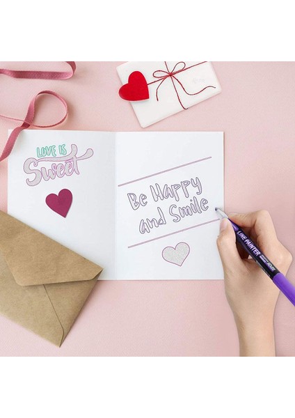 8 Renk Set-B Stili Olors Anahat Boya Işaretleyici Parıltılı Kalem Çift Çizgiler Sanat Işaretleyiciler Kalemler Fosforlu Kalem Çizim Scrapbooking Boyama Doodling (Yurt Dışından) indirimleri