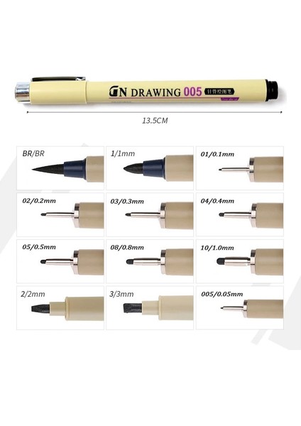 C Stili Et Pigma Micron Needle Kalem Çizim Kalem Lot Br Art Markers Grafik Tasarım (Yurt Dışından) modelleri