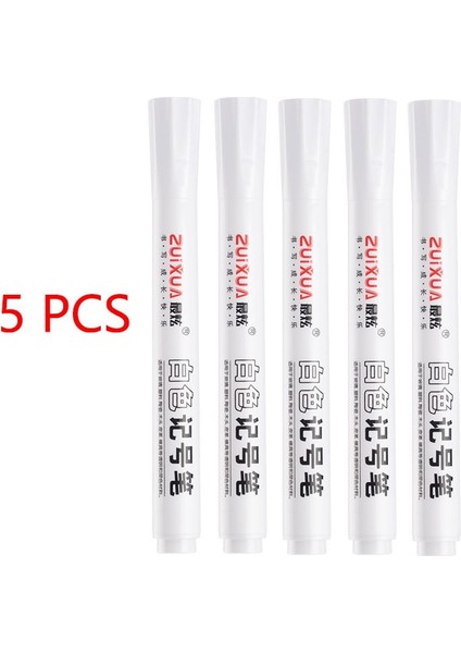 5 Adet 2.0mm Stili Adet Beyaz Marker Kalemler Yağlı Su Geçirmez Beyaz Jel Kalem Dıy Grafiti Eskiz Işaretleyiciler Kırtasiye Wrting Okul Malzemeleri (Yurt Dışından)