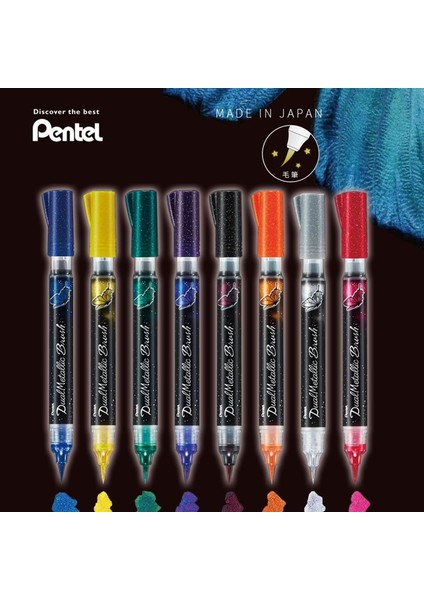 Mavi Metalik Yeşil Stil Pentel Çift Metalik Fırça Kalemler Yumuşak Ucu Glitter Renkli Sanat Işaretleyiciler Altın Gümüş Kaligrafi Çizim Boyama Siyah Kağıt Yazma (Yurt Dışından) fiyatları