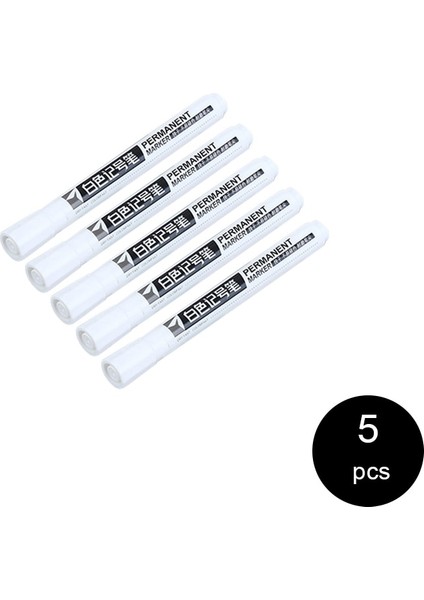 Beyaz 5 Adet Tarzı Jıkun Yağ Bazlı Beyaz Marker Kalem Çok Amaçlı Grafiti Işaretleyiciler Araba Lastiği Boya Kalıcı Kalemler (Yurt Dışından)