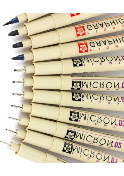 Çikolata Tarzı 1@#gment Liner Pigma Micron Ink Marker Kalem Farklı Uçlu Siyah Fineliner Eskiz Kalemleri (Yurt Dışından)