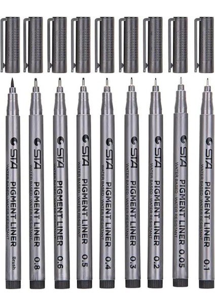 Çikolata Tarzı 1@#gment Liner Pigma Micron Ink Marker Kalem Farklı Uçlu Siyah Fineliner Eskiz Kalemleri (Yurt Dışından)