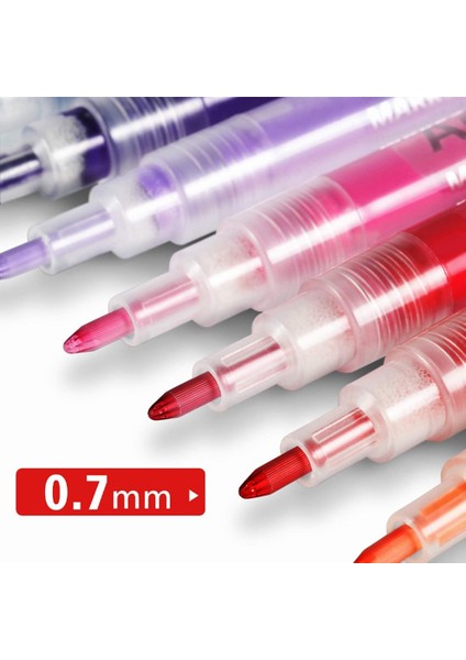 3mm 12 Renk Stili Renkler Akrilik Boya Marker Seti Su Bazlı Sanat Marker Kalem Dıy Craft Için Ince Ipucu Tuval Seramik Cam Taş (Yurt Dışından)