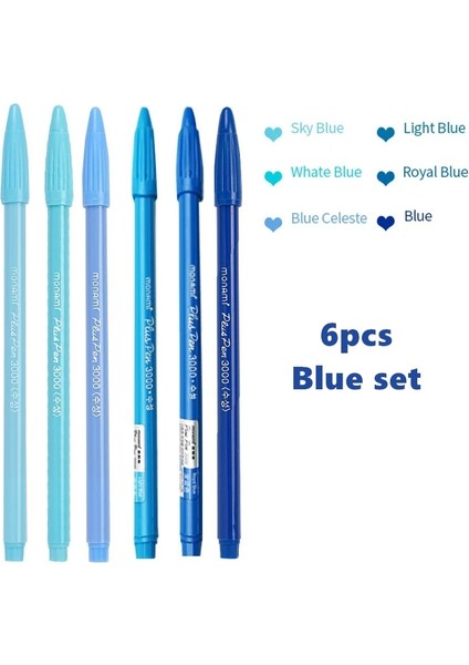 Mavi Renk Stili Monamream Renkli Kalemler Seti Artı Pegment Sanat Marker Liner Vurgulamak Için Çizim Yazma Okulu A6904 (Yurt Dışından)
