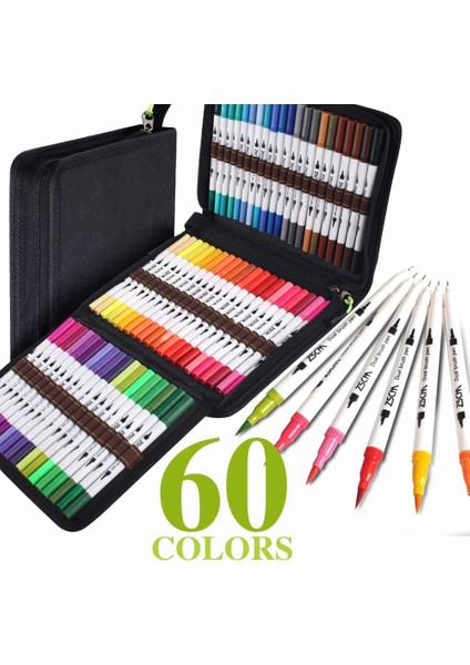 60 Renk Beyaz B Stili 120 Renk Çift Fırça Işaretleyiciler Kalemler Zscm Renkli Kalem Suluboya Sanat Işaretleyiciler Fineliner Kaligrafi Kalemleri Doğum Günü Noel Hediyesi (Yurt Dışından)