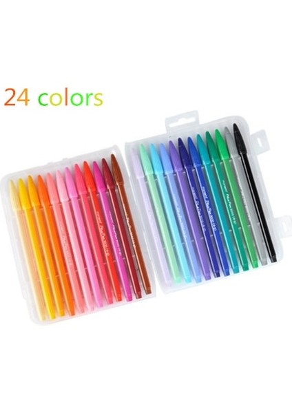 24 Renk Stili 36 Renk Fineliner Kalemler Superfine Marker Kalem Su Geçirmez Anime Komik Kalem Çiçek Açmıyor Dayanıklı Sanat Işaretleyiciler (Yurt Dışından)