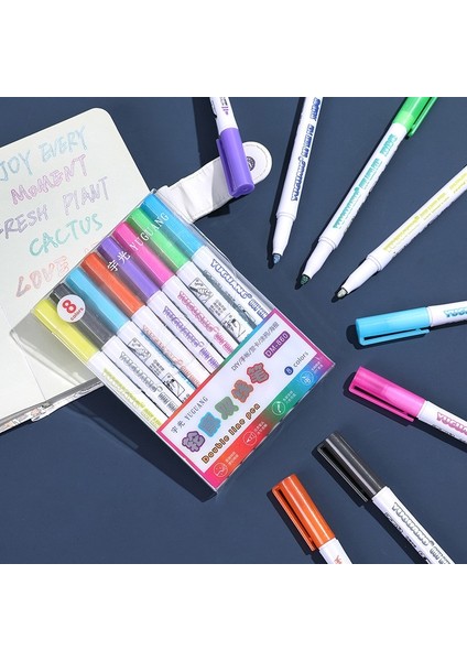 8 Renk Seti Stili 8 Colorsset Çift Çizgiler Kalem Kontur Sanat Kalemler Işaretleyiciler Kalem Out Line Kalem Fosforlu Kalem Scrapbooking Bullet Günlüğü Poster Kartı (Yurt Dışından) fiyatları