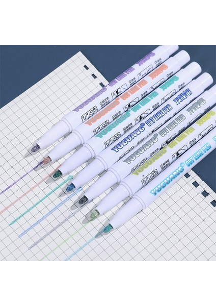 8 Renk Seti Stili 8 Colorsset Çift Çizgiler Kalem Kontur Sanat Kalemler Işaretleyiciler Kalem Out Line Kalem Fosforlu Kalem Scrapbooking Bullet Günlüğü Poster Kartı (Yurt Dışından) fırsatları