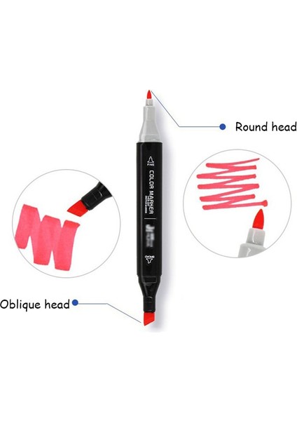 No.64 Tarzı Gle Sanat Marker Siyah Beyaz Akrilik Çift Kafa Alkol Bazlı Işaretleyiciler Kalem Fırça Manga Çizim Malzemeleri (Yurt Dışından) modelleri