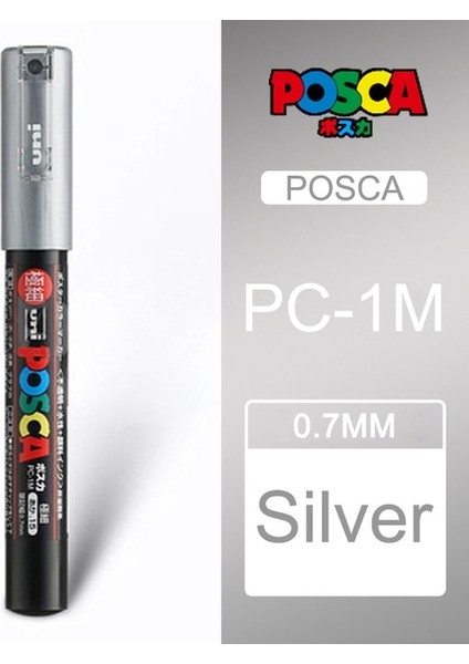 Gümüş Tarzı 1 Adet Uni Posca Pc-1m Boya Işaretleyici Poster Renk Işaretleme Kalemi Ekstra Ince Nokta Renkli Sanat Marker Kalem (Yurt Dışından)
