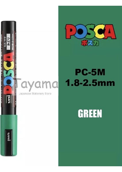 Yeşil Stil 1 Adet Uni Posca Pc-5m Boya Markörü - Ekstra Ince Kurşun Ucu Su Bazlı 29 Renk Mevcuttur (Yurt Dışından)