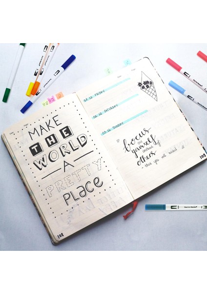 Wb-60 Renk Stili Çift Uçlu Fırça Sanat Marker Kalemler Renkler Suluboya Fineliner Çizim Boyama Kırtasiye Boyama Manga Sanat Malzemeleri (Yurt Dışından) indirimleri