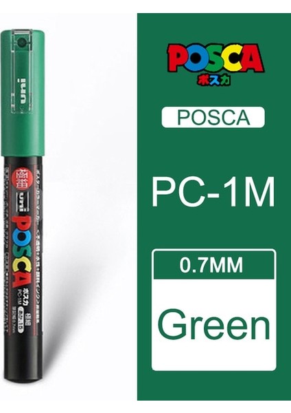 Yeşil Stil 1 Adet Uni Posca Pc-1m Boya Işaretleyici Poster Renk Işaretleme Kalemi Ekstra Ince Nokta Renkli Sanat Marker Kalem (Yurt Dışından)