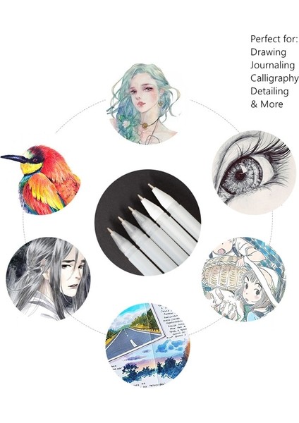 5 Adet Gümüş Tarzı Beyaz Jel Kalem Ince Nokta Beyaz Kalem Sanatçılar Için Dolum Çubuğu Sanat Çizim Eskiz Yazma Vurgu Işaretleyici Fineliner (Yurt Dışından) modelleri