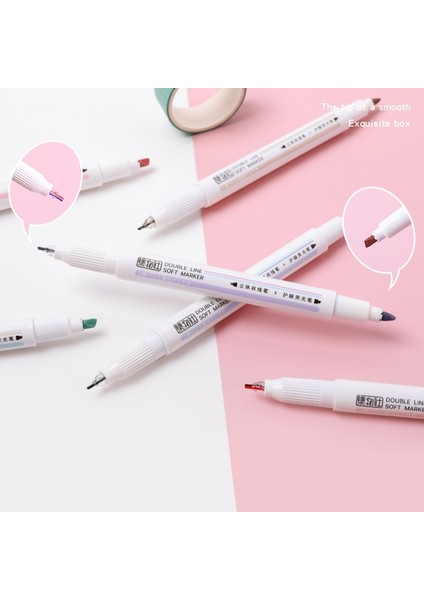 Bahar Seti Stili 6 Adet Çift Hat Yumuşak Marker Seti Çift Taraflı 2 Satır Jel Kalem ve Renkli Vurgulayıcı Sanat Çizimi Için Spot Liner Ofis Okulu A6295 (Yurt Dışından) fırsatları