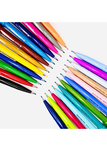 Sarı Stil Pentel Touch Fırça Işareti Kalemler SES15C Ince Ucu Kaligrafi Kalem Yazma Eskiz Çizim Japon Kırtasiye (Yurt Dışından)