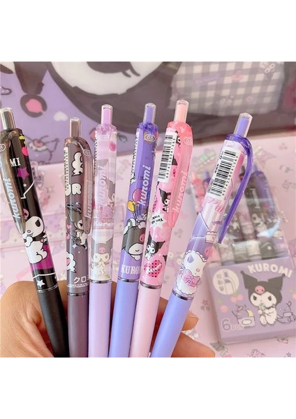 S513 Stili 6 Adet Kawaii Tavşan Köpek Basın Tipi Siyah Mürekkep Jel Kalem Grafiti Yazma Kalemler Çocuklar Hediye Okul Kırtasiye 562 (Yurt Dışından)