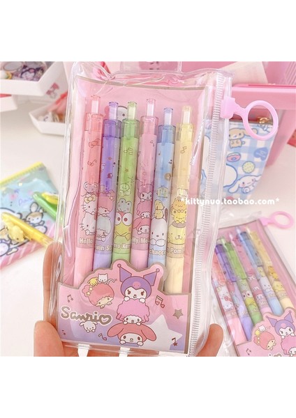S513 Stili 6 Adet Kawaii Tavşan Köpek Basın Tipi Siyah Mürekkep Jel Kalem Grafiti Yazma Kalemler Çocuklar Hediye Okul Kırtasiye 562 (Yurt Dışından) indirimleri