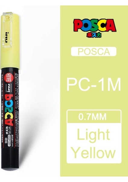 Açık Sarı Stil 1 Adet Uni Posca Pc-1m Boya Işaretleyici Poster Renk Işaretleme Kalemi Ekstra Ince Nokta Renkli Sanat Marker Kalem (Yurt Dışından)