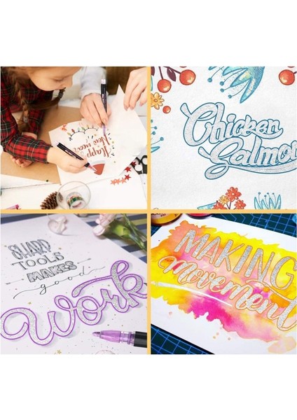 12 Renk Stili 12 Renkler Metalik Glitter Renkli Renk Anahat Işaretleyici Kawaii Sanat Işaretleyici Çift Çizgi Kalem Okul Çizim Sanat Malzemeleri Için Kalem (Yurt Dışından) indirimleri