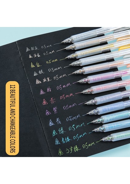 12 Renk Seti Stili Y Metalik Renk Jel Kalemler Vurgulamak Için Set Çizim Sanat Marker Metal Astar Fosforlu Ev Dıy Okul A6780 (Yurt Dışından) modelleri