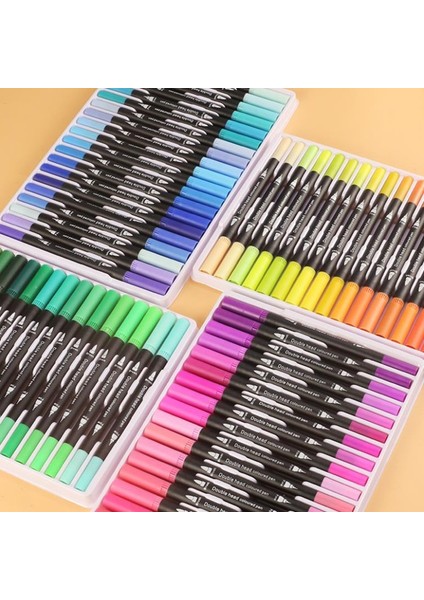 36 Renk Beyaz Takım Stili Çift Uçlu Marker Kalem Suluboya Fırça Kalem Yazı Kaligrafi Sanat Işaretleyiciler Eskiz Okul Sanat Malzemeleri Için (Yurt Dışından) fiyatları
