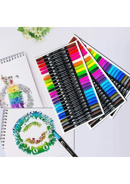 36 Renk Beyaz Takım Stili Çift Uçlu Marker Kalem Suluboya Fırça Kalem Yazı Kaligrafi Sanat Işaretleyiciler Eskiz Okul Sanat Malzemeleri Için (Yurt Dışından) indirimleri